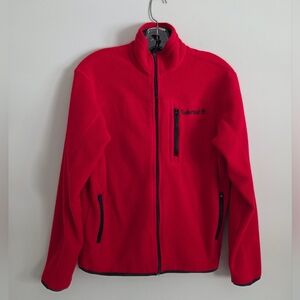 TIMBERLAND | Zip Up Fleece Sweatshirt Red Mens Sz S